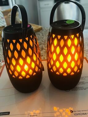 BolaButty Bluetooth Flameless LED Lantern Speakers - Amber Glow (Pair) Outdoor